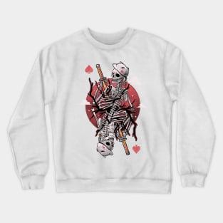 Samurai Skull Card - Dark Goth Skeleton Japanese Oriental Gift Crewneck Sweatshirt